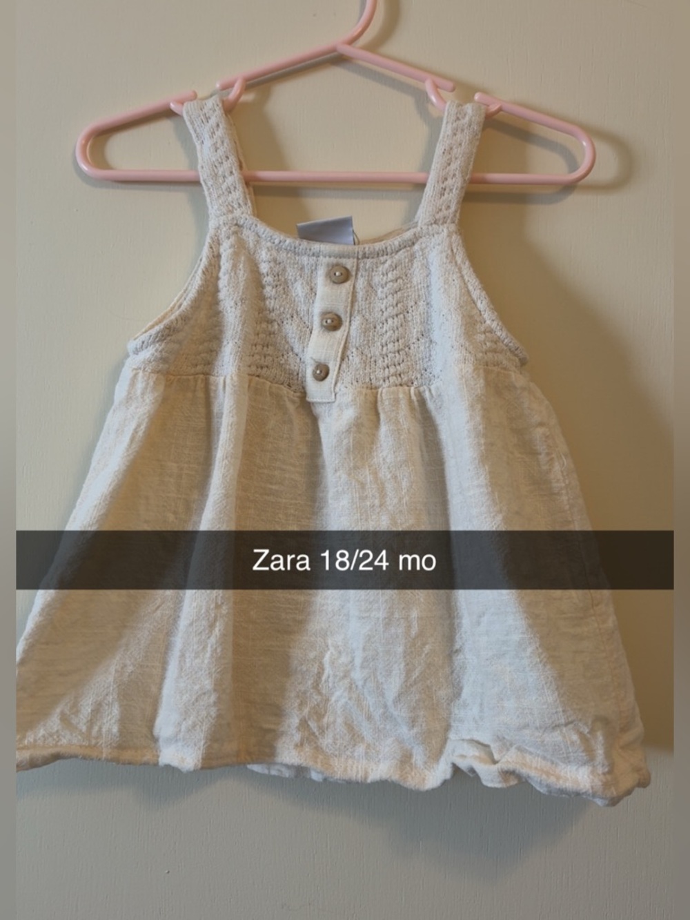 Zara Cream Textured Cotton top